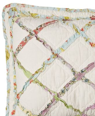 Ruffle Garden Appliqued Diamond Cotton Sham, Standard