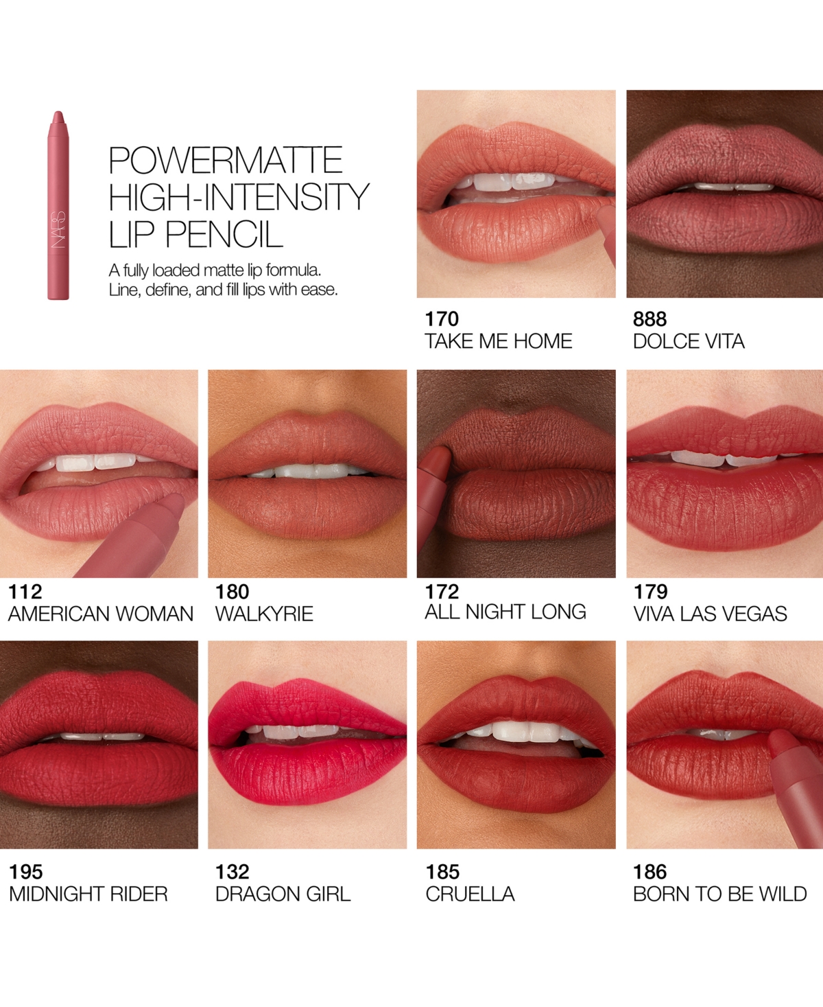 Nars Powermatte High-intensity Lip Pencil In 186 Born To Be Wild