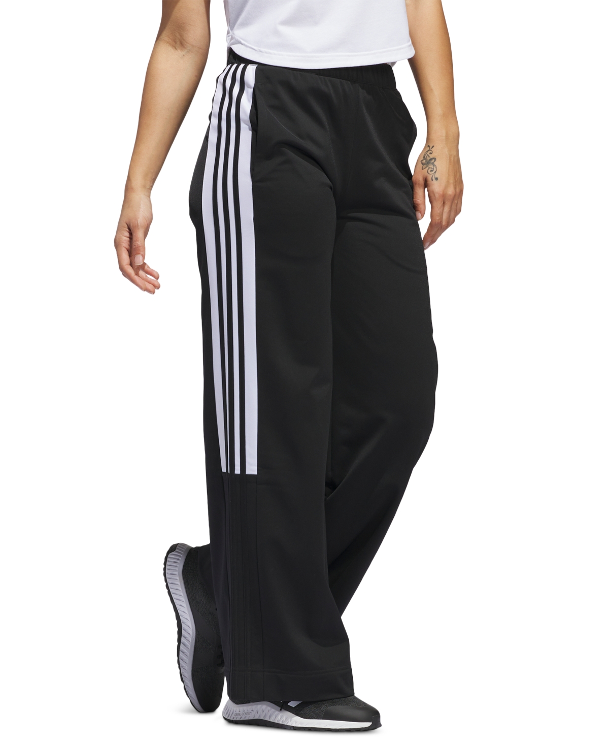 adidas Women's Colorblocked Tricot Pants -white
