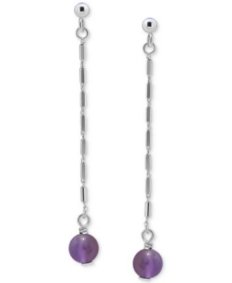 Gemstone Bead Chain Drop Earrings in 18k Gold-Plated Sterling Silver, Created for Macy's