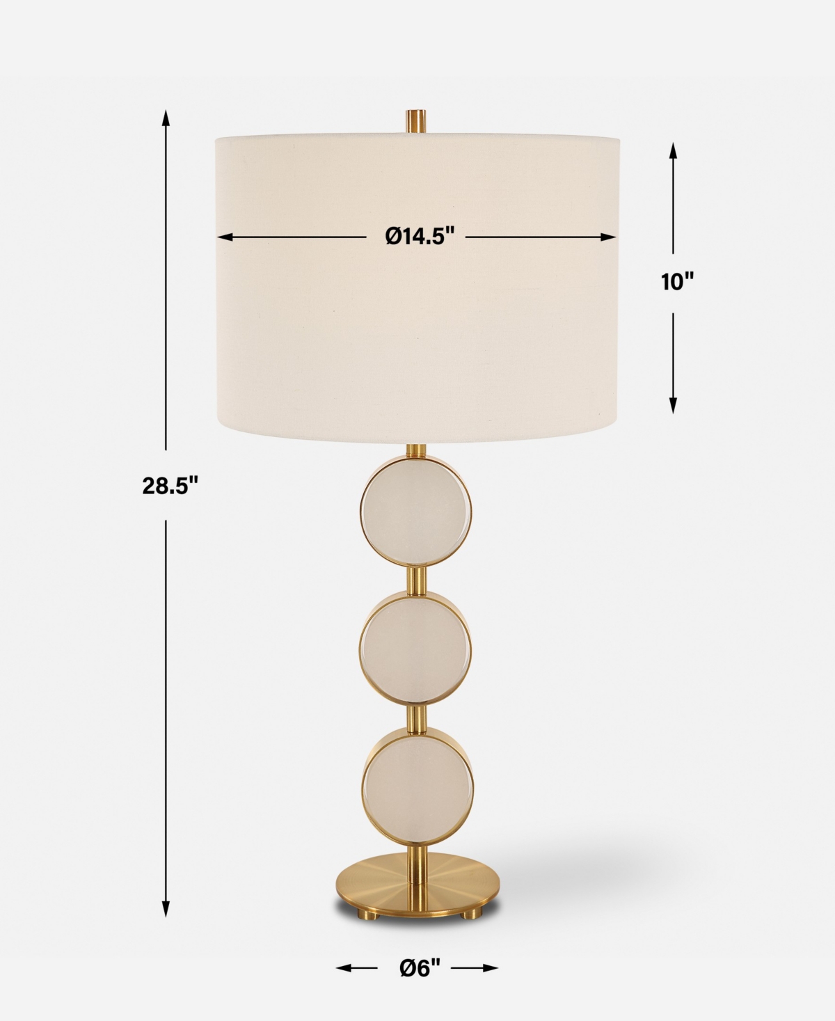 Shop Uttermost 28.5" Three Rings Table Lamp In Brass