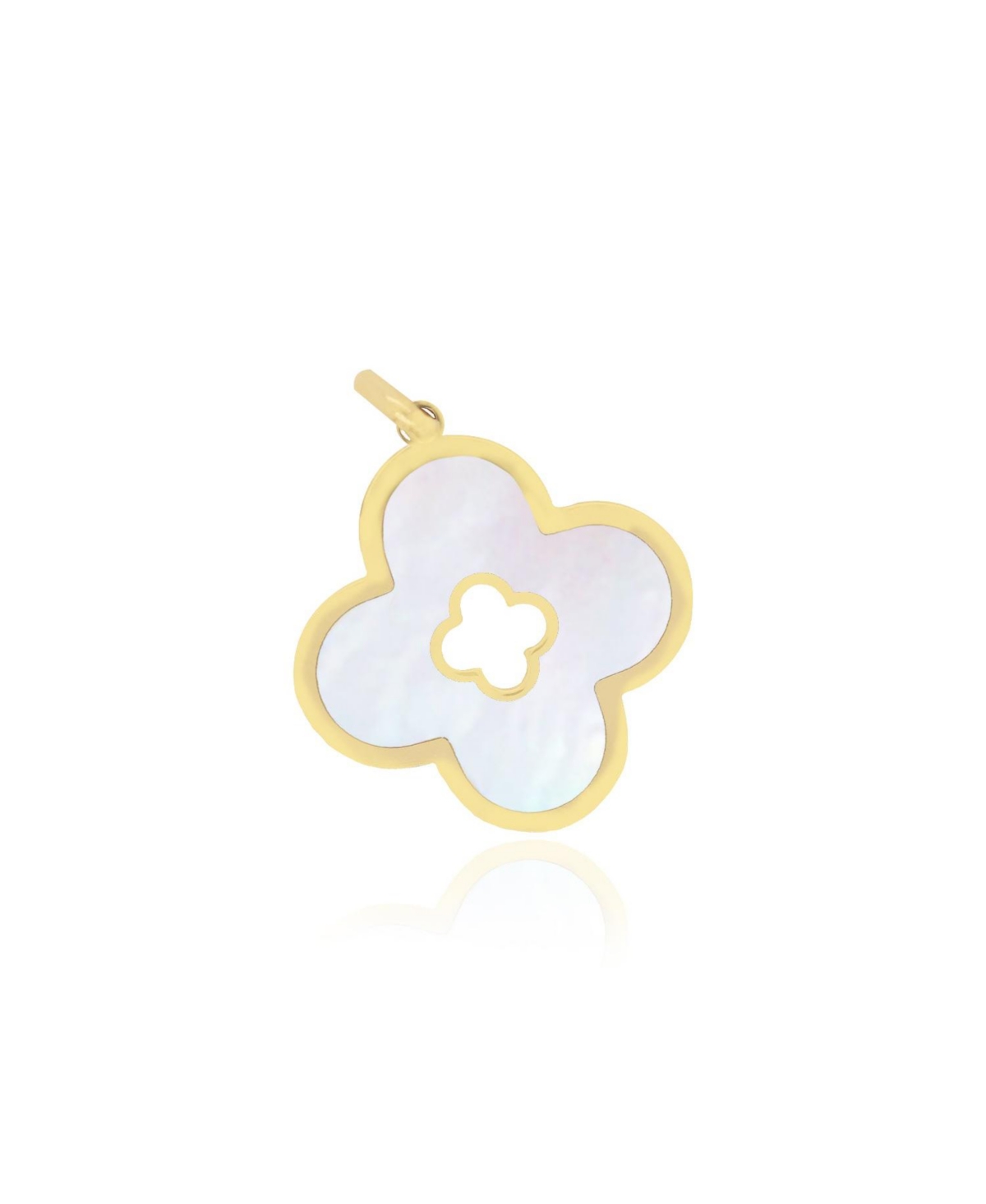 Mother of Pearl Clover Cut Out Charm - White