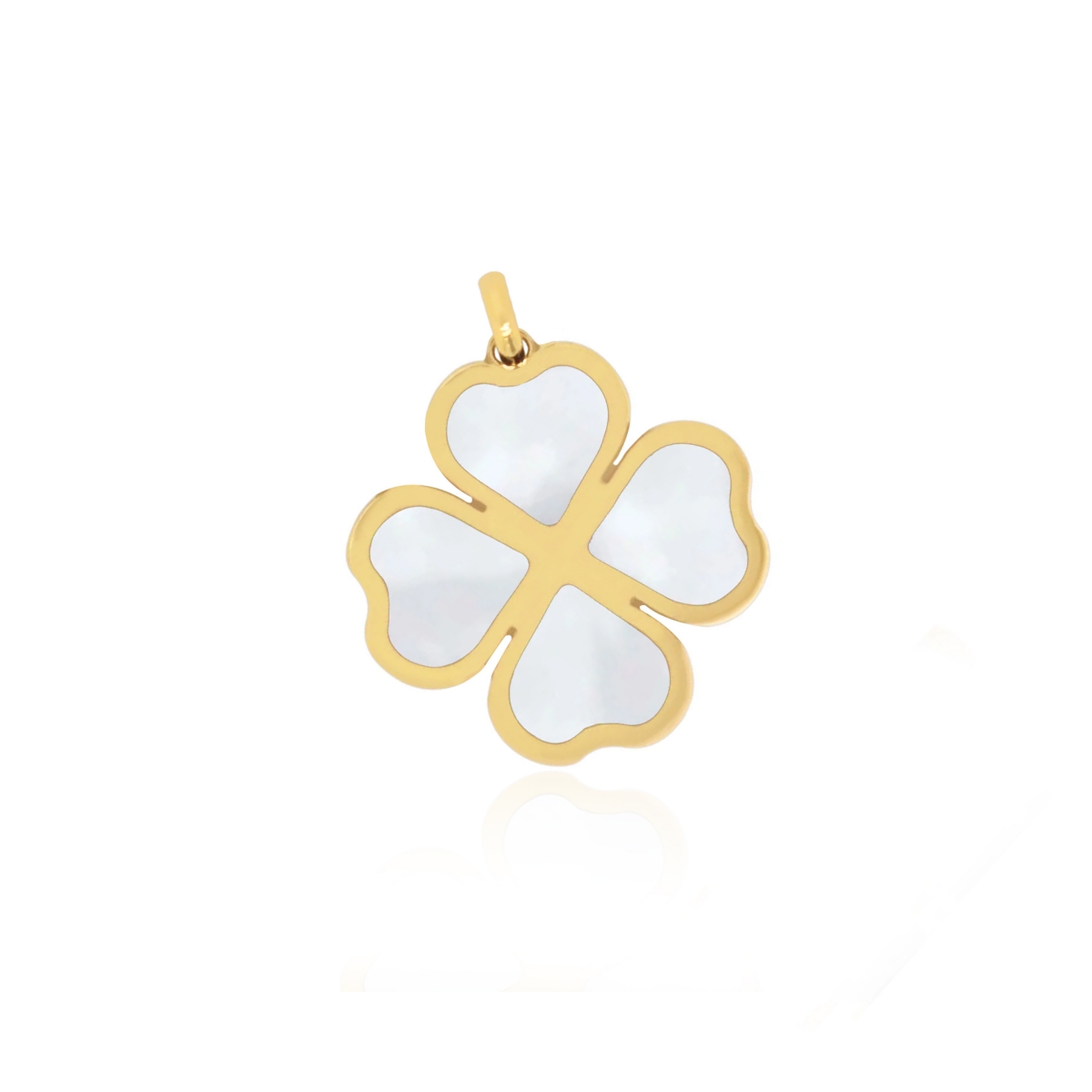Mother of Pearl Lucky Clover Charm - White