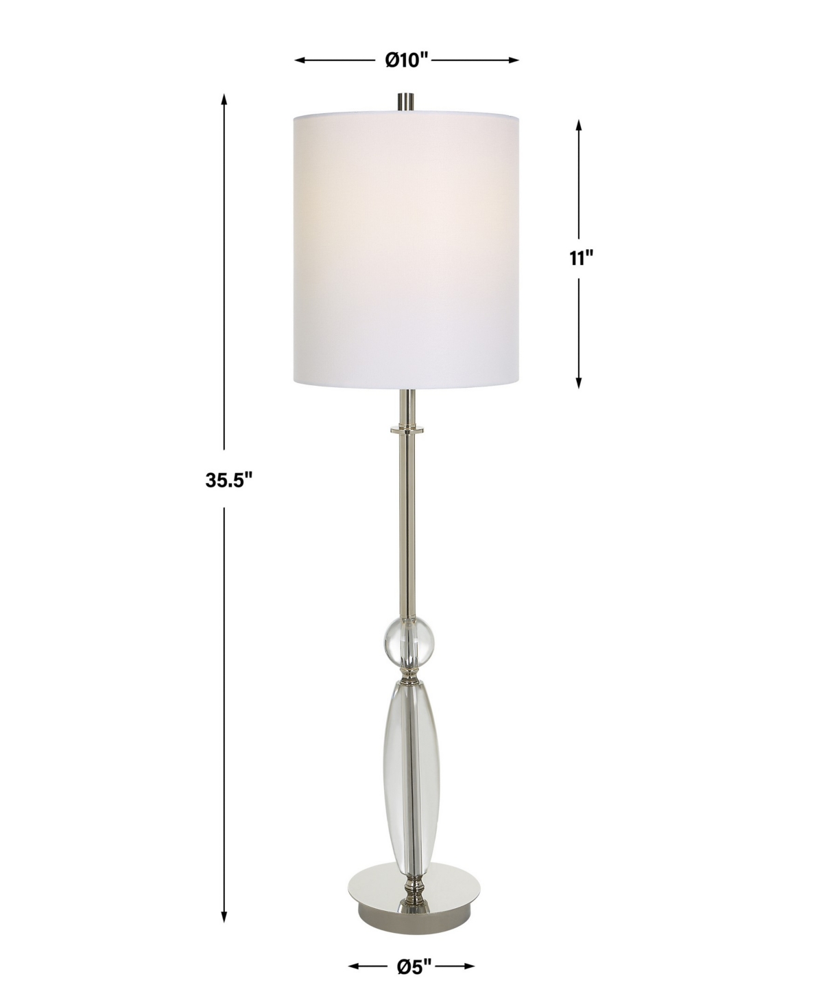 Shop Uttermost 35.5" Sceptre Buffet Lamp In Silver