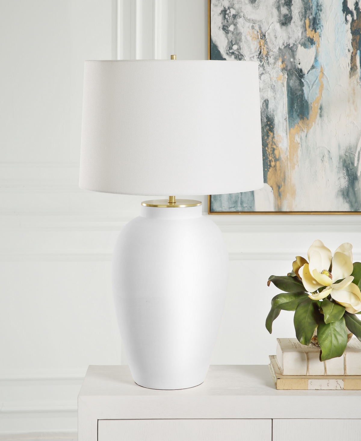 Uttermost 29" Adelaide Table Lamp In White