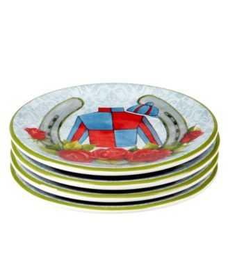 Derby Day at the Races Set of 4 Canape Plates
