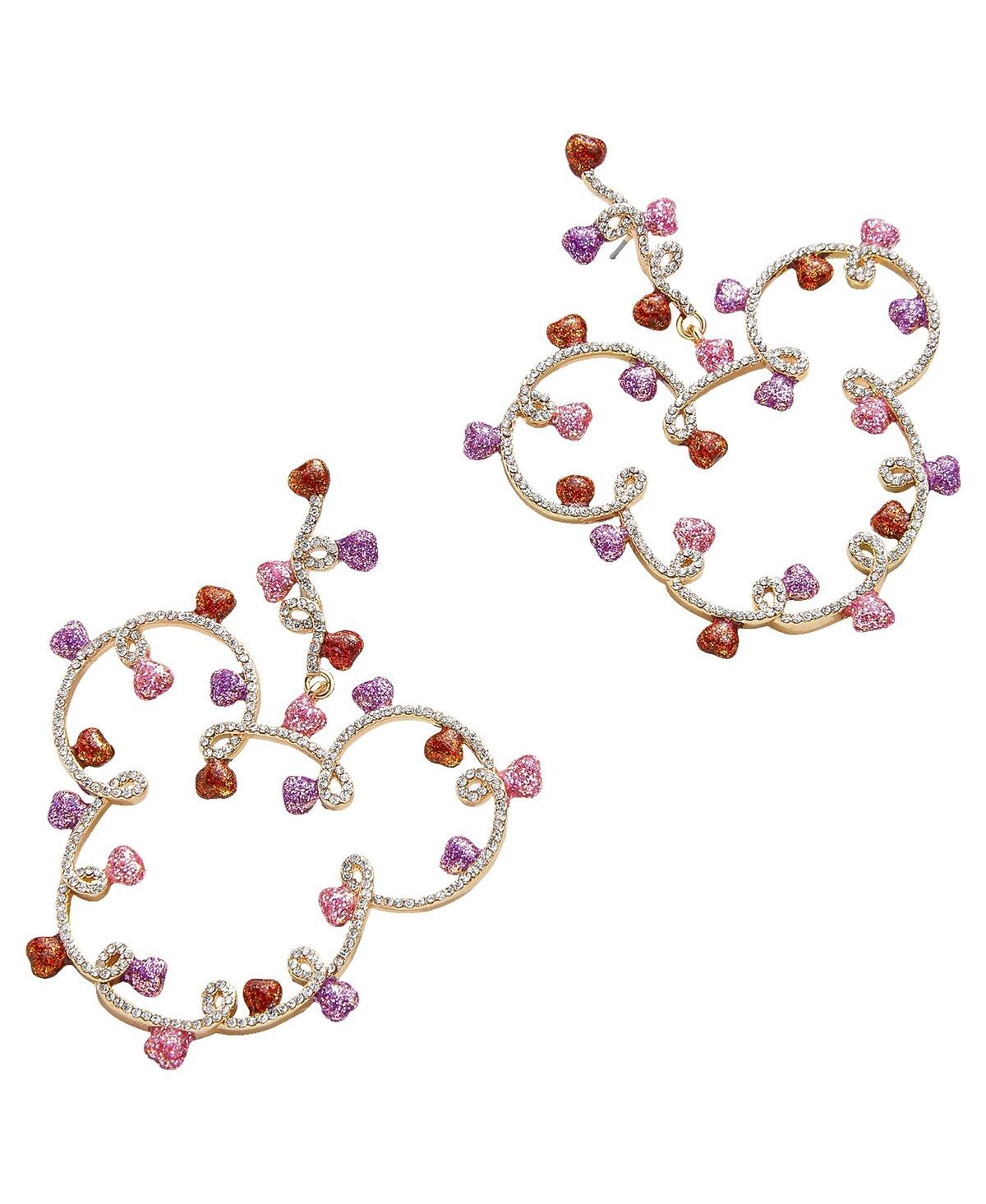Women's Baublebar Mickey Mouse Heart Outline Hoop Earrings - Multi