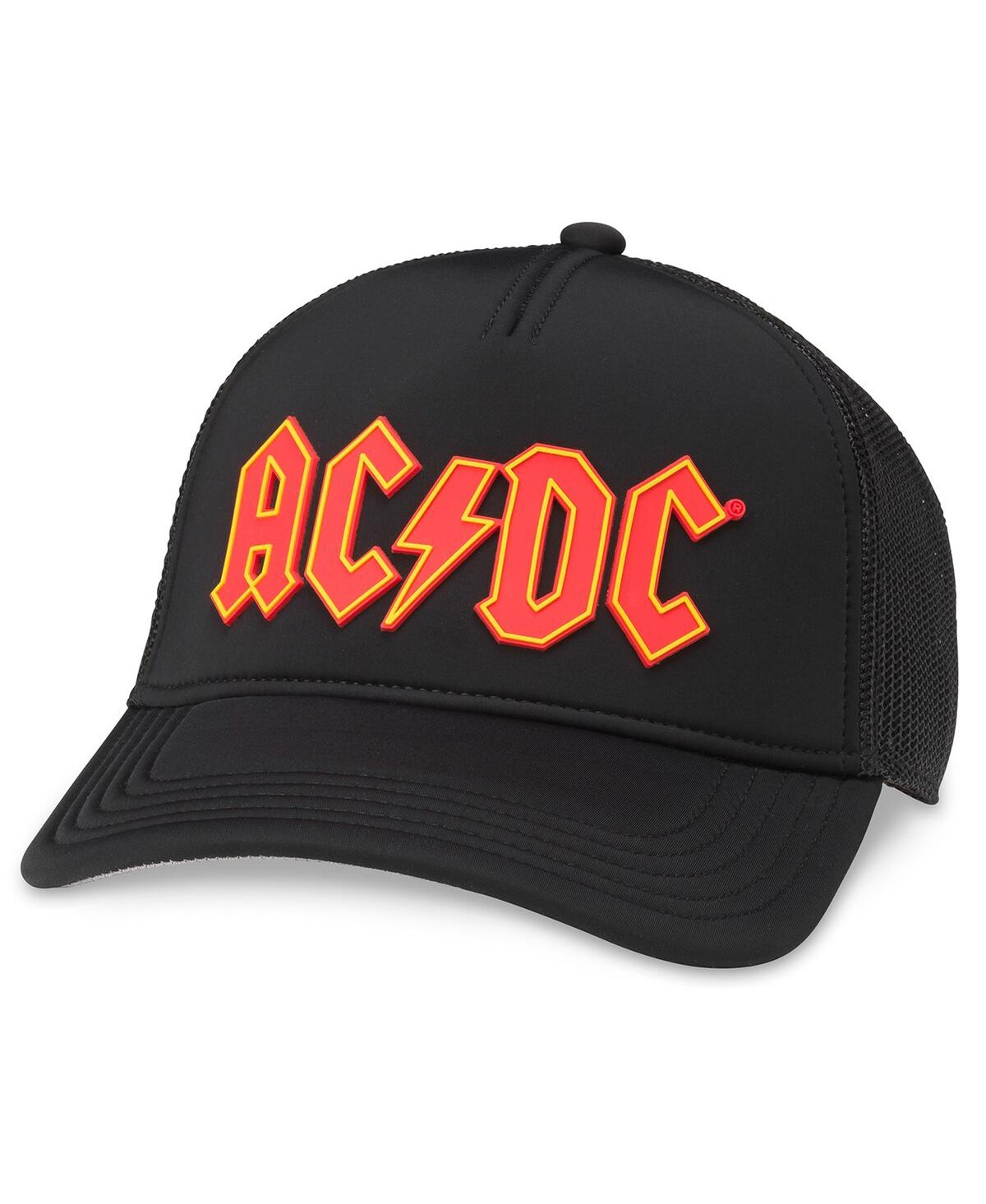 American Needle Men's  Black Ac/dc Riptide Valin Trucker Adjustable Hat