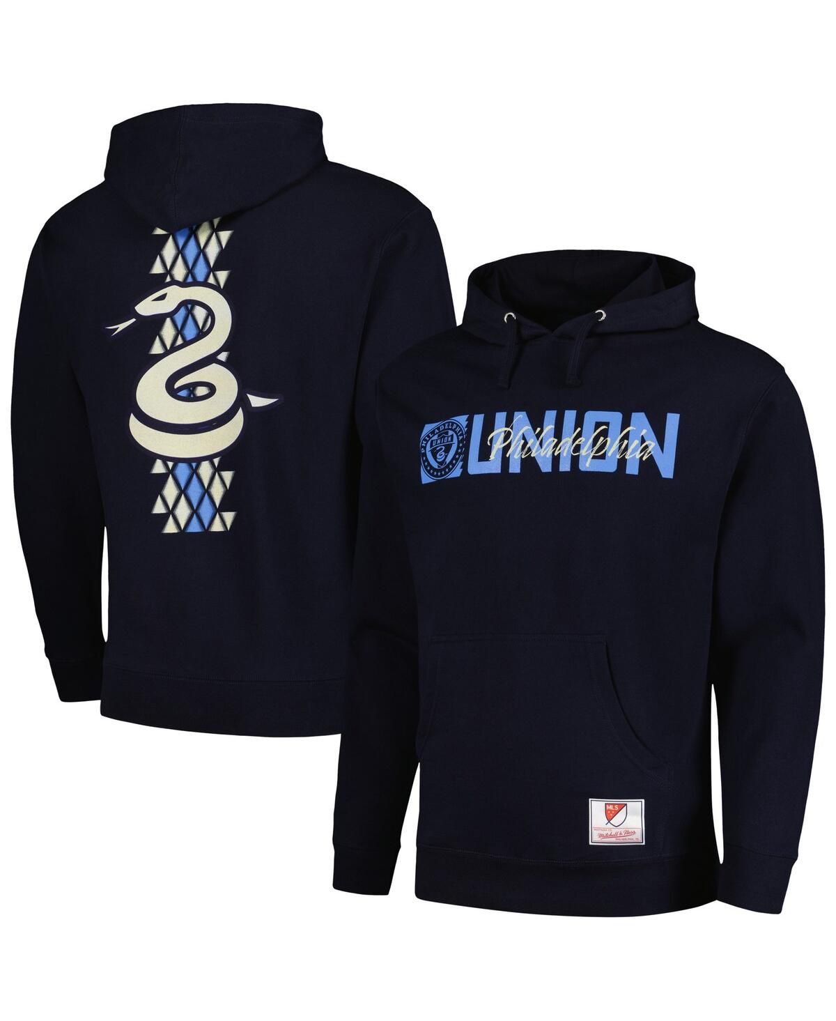 Мужской темно-синий пуловер Philadelphia Union 2024 из джерси на крючках и змейках с капюшоном