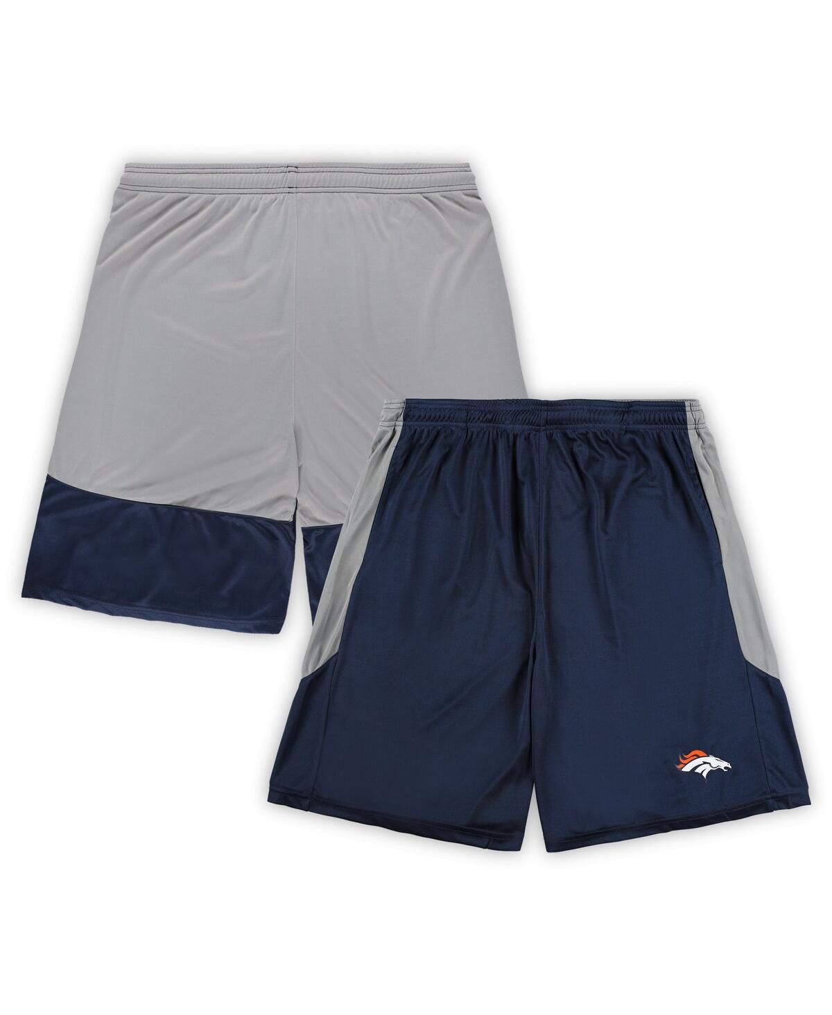 Shop Fanatics Men's  Navy Denver Broncos Big And Tall Team Logo Shorts