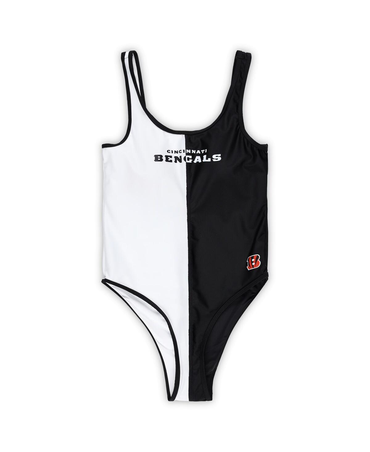 G-iii 4her By Carl Banks Women's  Black, White Cincinnati Bengals Last Stand One-piece Swimsuit In Black,white
