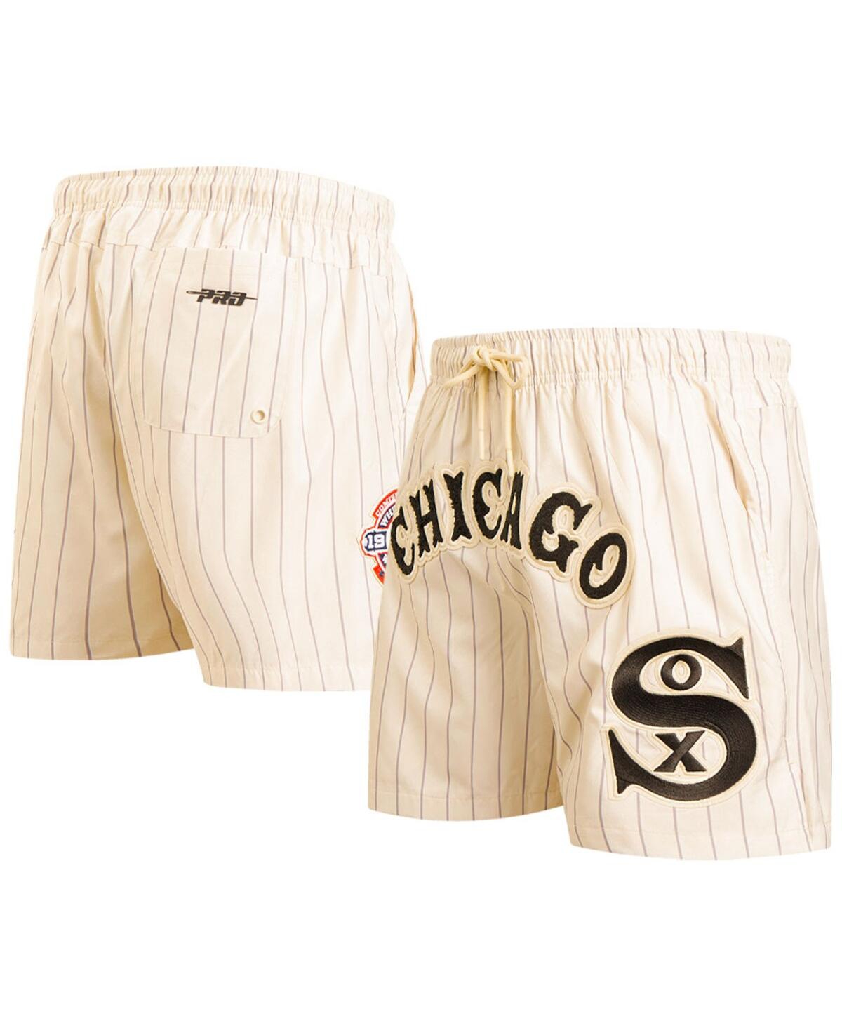 Men's Pro Standard Cream Chicago White Sox Pinstripe Retro Classic Woven Shorts - Cream