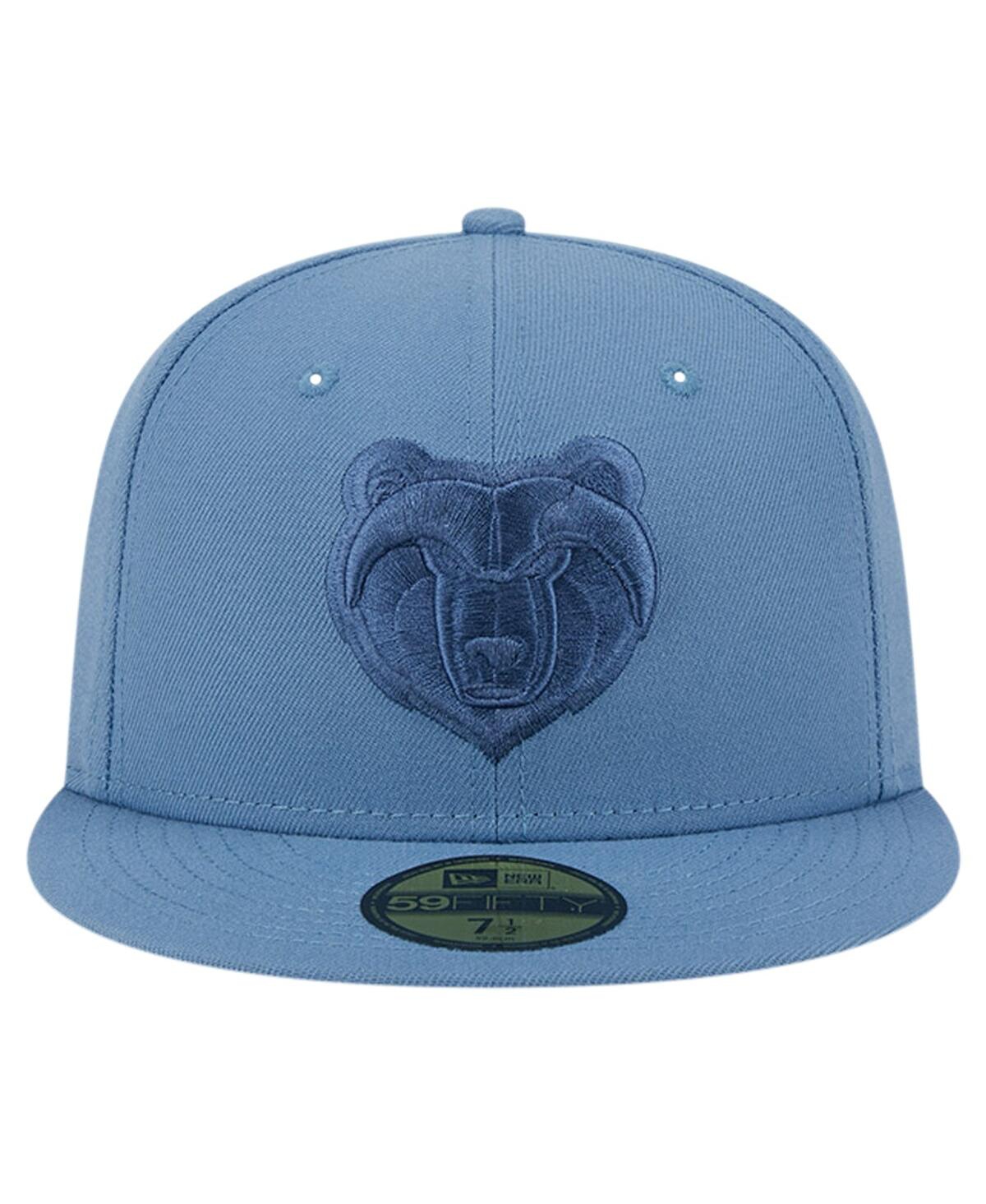 Men's New EraDistressed Memphis Grizzlies Color Pack Faded Tonal 59FIFTY Fitted Hat - Blue
