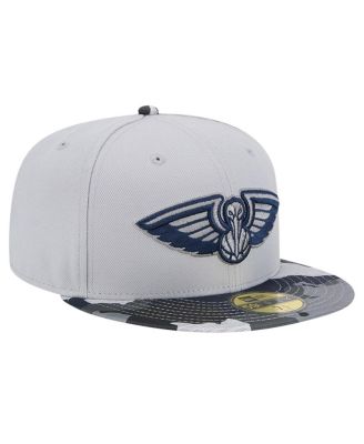 Men's Gray New Orleans Pelicans Active Color Camo Visor 59FIFTY Fitted Hat