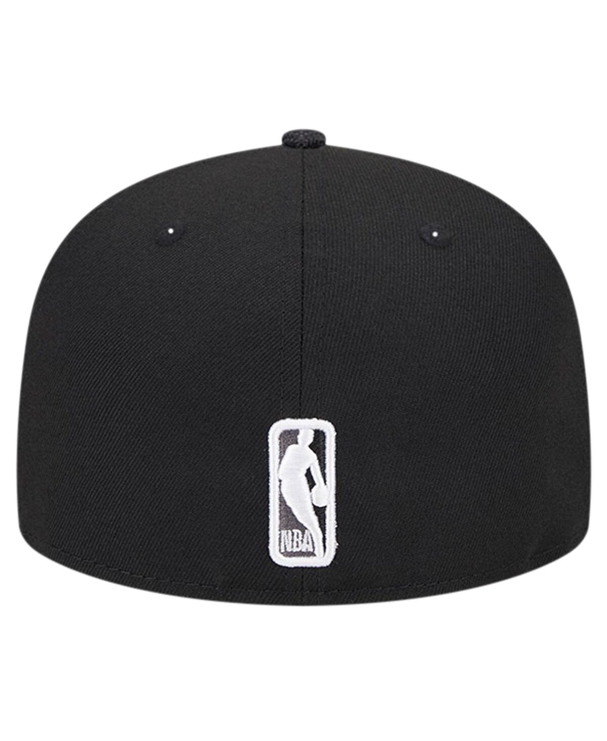 Men's New EraGolden State Warriors Active Satin Visor 59FIFTY Fitted Hat - Black