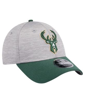 Men's Heather Gray, Hunter Green Milwaukee Bucks Active Digi-Tech Two-Tone 9FORTY Adjustable Hat