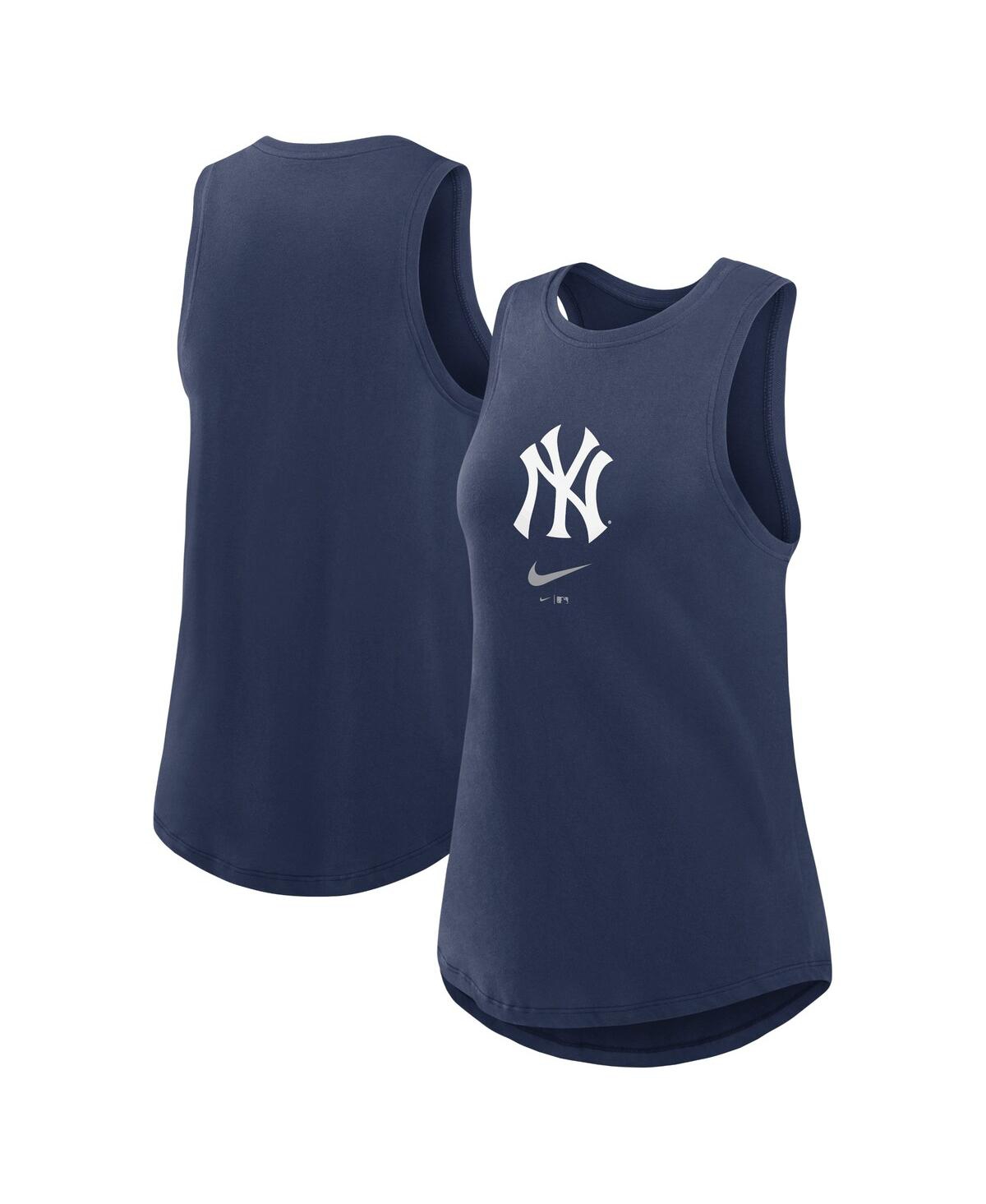Women's Nike Navy New York Yankees Legacy Icon High Neck Fashion Tank Top - Navy