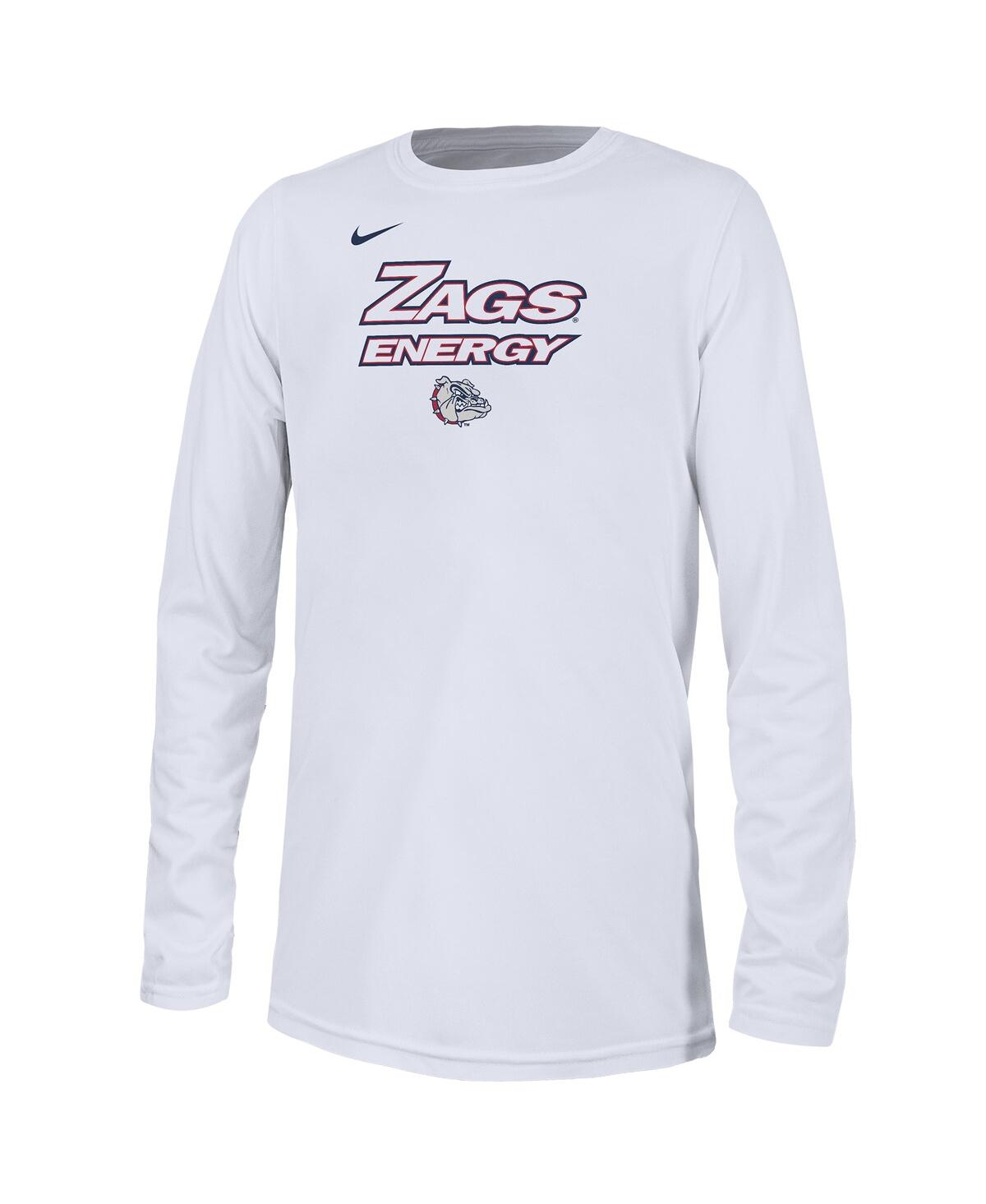 Shop Nike Big Boys  White Gonzaga Bulldogs 2024 On-court Bench Energy T-shirt
