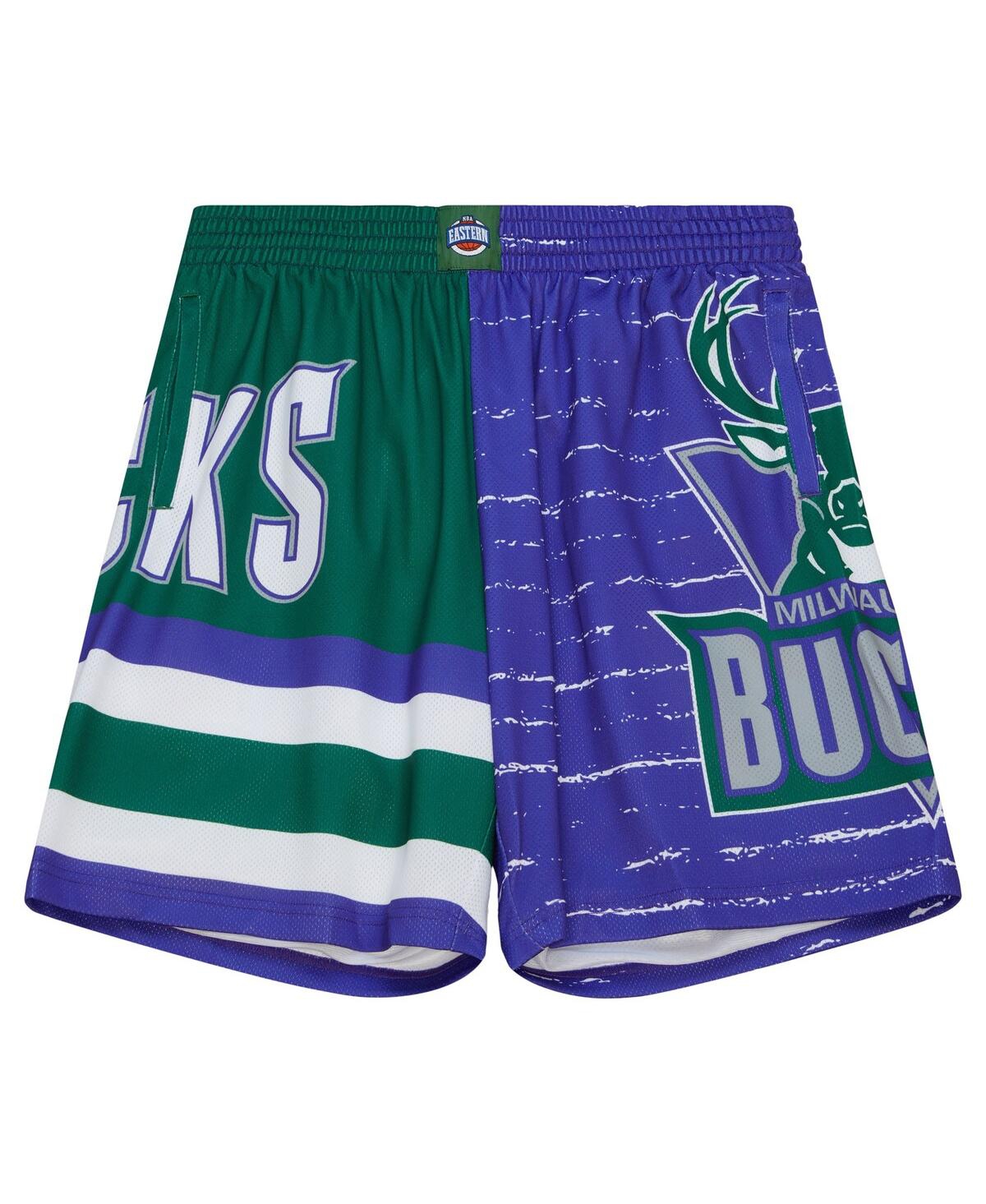 Men's Mitchell & Ness Hunter Green Milwaukee Bucks Jumbotron 3.0 Shorts - Hunter Green