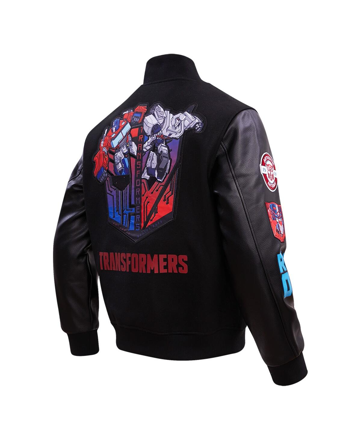 Shop Freeze Max Men's  Black Transformers Autobots Vs. Decepticons Full-zip Varsity Jacket