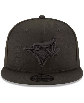 Men's Toronto Blue Jays Black on Black 9FIFTY Team Snapback Adjustable Hat - Black