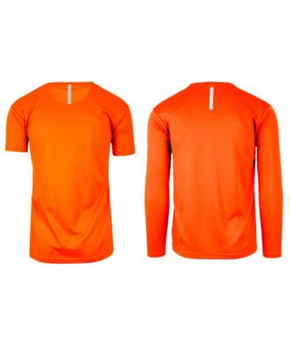 Men's Short Sleeve Long Sleeve Moisture-Wicking Quick Dry Performance Crew Neck Tee-2 Pack