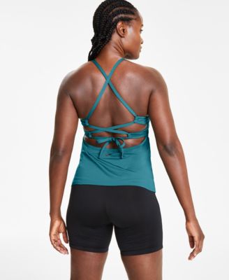 Shop Nike Womens Essential Lace Up High Neck Tankini Top Swim Shorts Board Shorts In Bicoastal