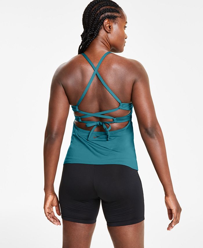 Nike Women's Essential Lace Up High Neck Tankini Top, Swim Shorts ...