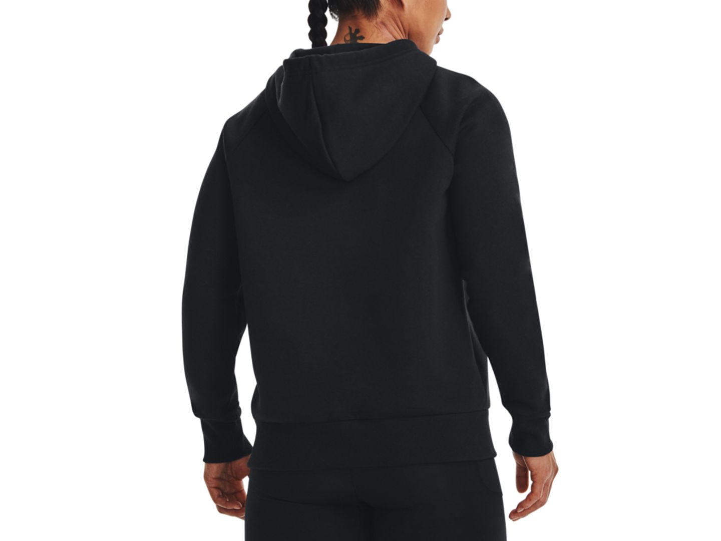 Женское худи Under Armour Rival Fleece Long-Sleeve, цвет: Чёрный / Белый — фото 3