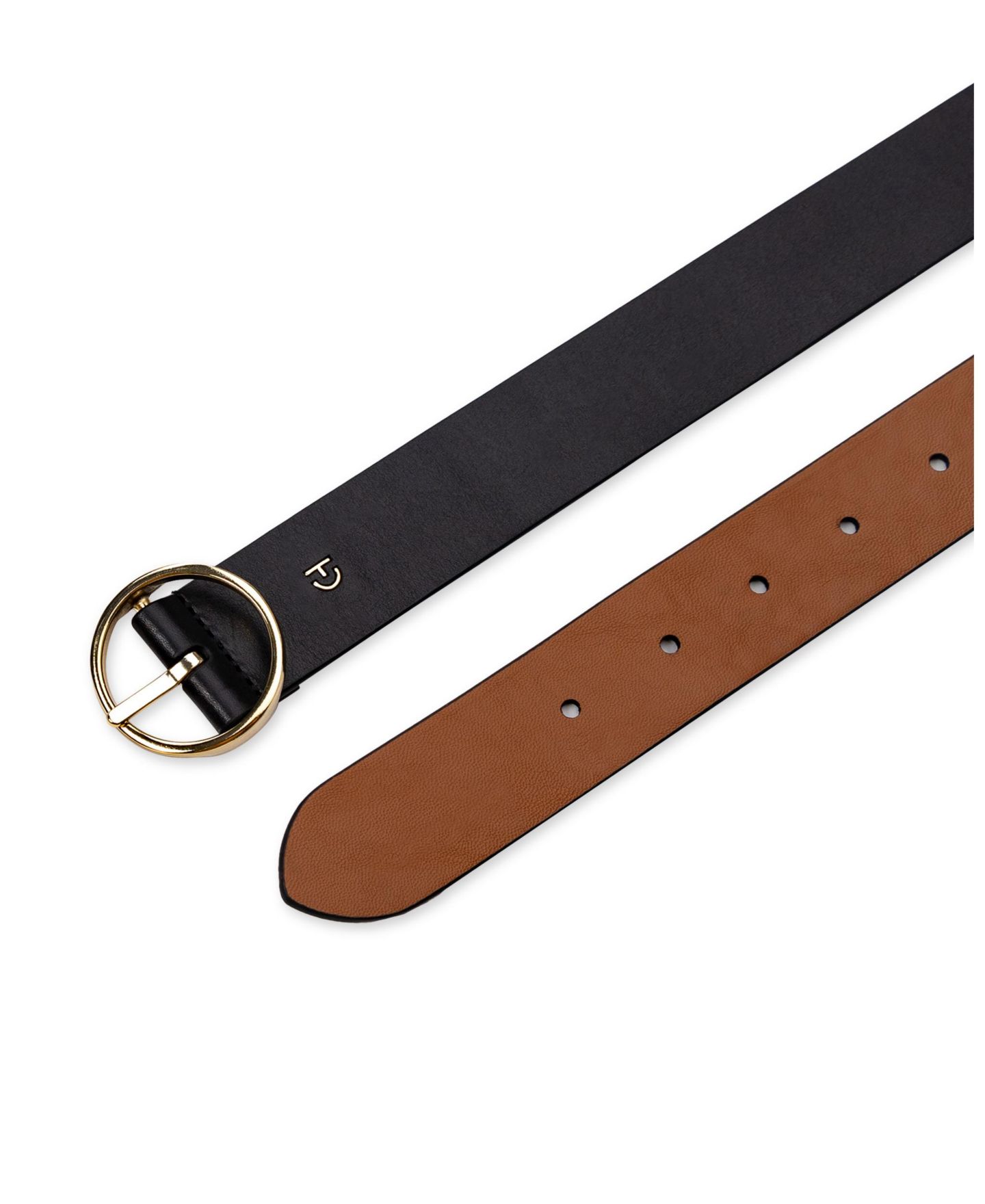 Женский ремень Cole Haan Two-In-One Center Bar Reversible Genuine Leather, цвет: Чёрный / Светло-коричневый — фото 4