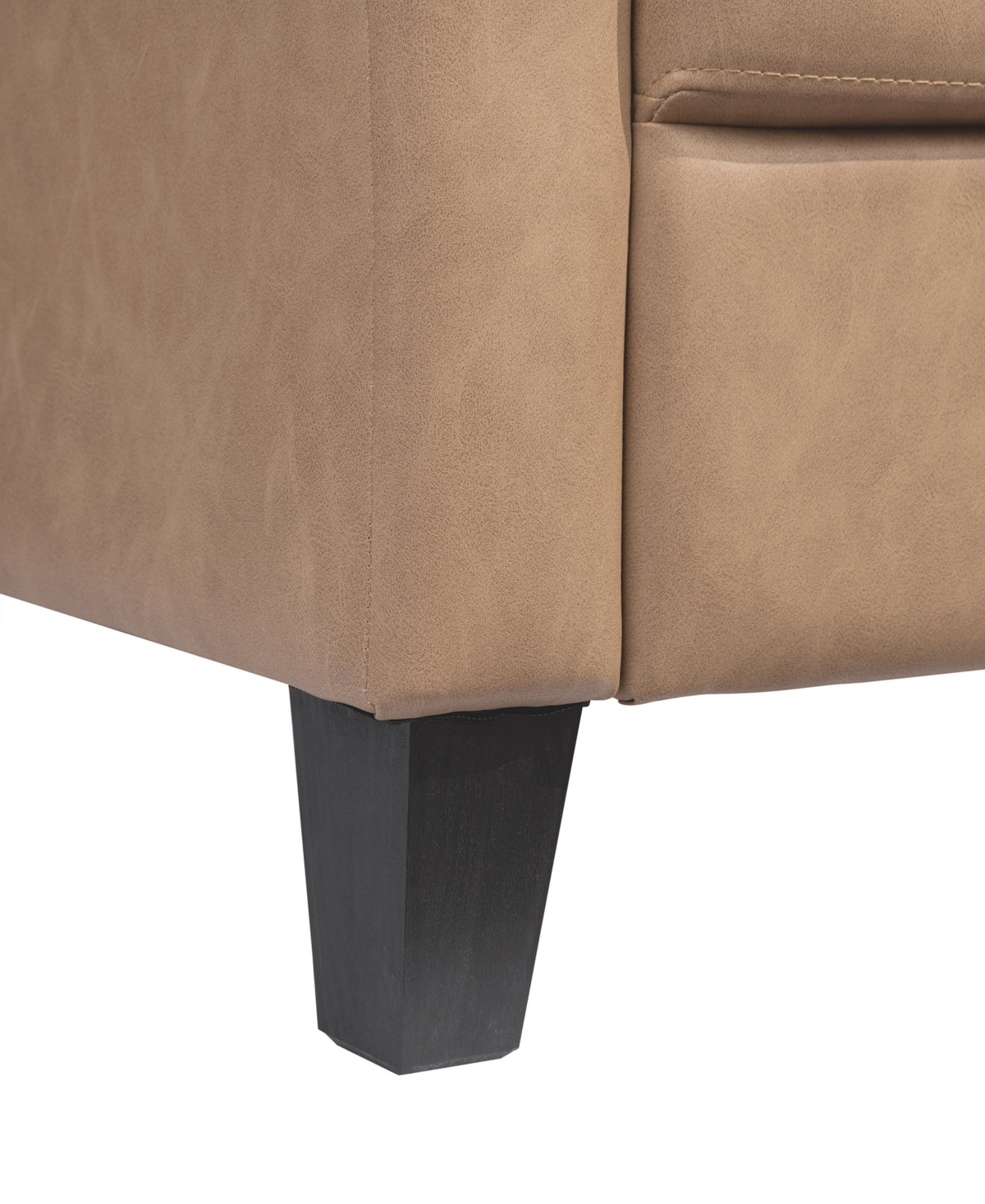Shop Lifestyle Solutions 35.4" W Faux Leather Wilshire Chair With Rolled Arms In Light Brown