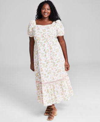 And Now This Trendy Plus Size Puff Sleeve Floral Maxi Dress Created for Macy s Macy s