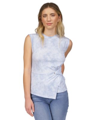 Michael Kors - Petite Printed Twist-Front Top