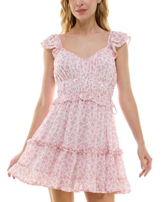 Trixxi - Juniors' Emma Fit & Flare Tiered Ruffle Dress