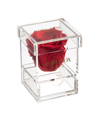 Jewelry box of Red Wine Long Lasting Preserved Real Rose, 1 Rose