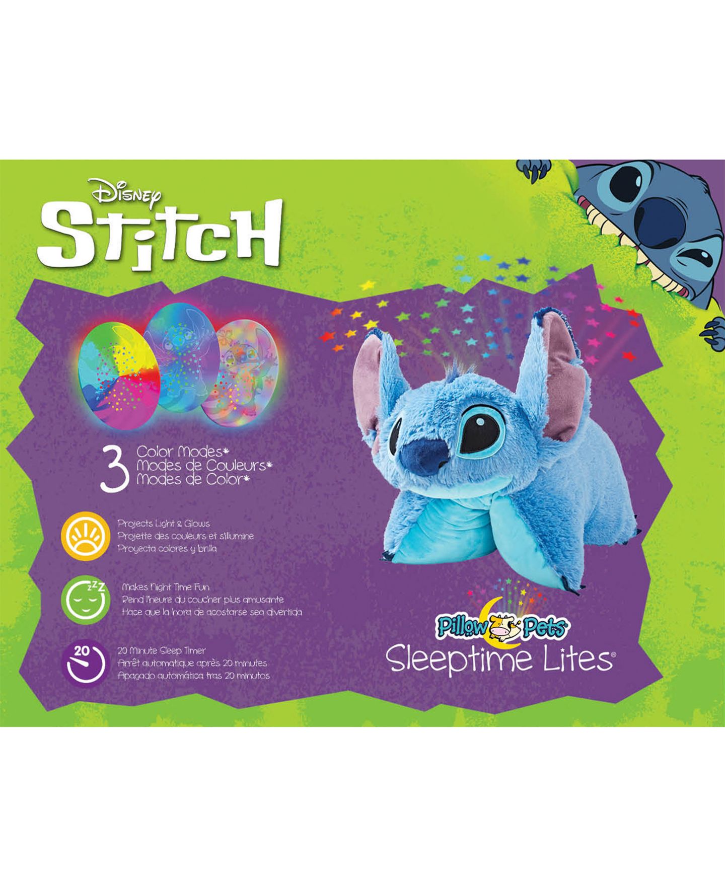 Детская мягкая игрушка Pillow Pets Stitch 11" Nightlight Convertible Plush, 1-Piece — фото 8