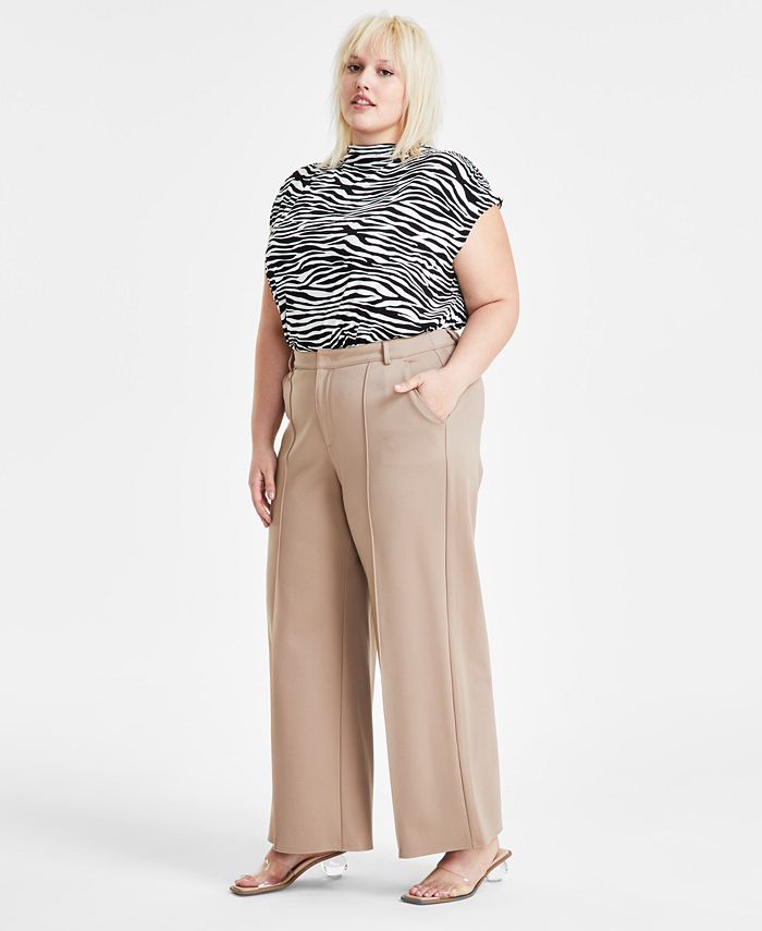 Bar III Petite Paisley Print High Rise Wide Leg Pants main image 1