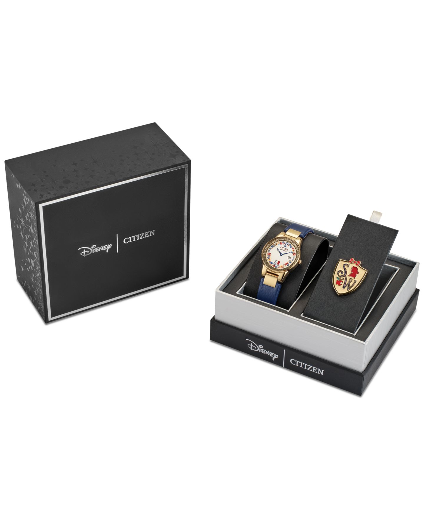 Женские часы Citizen Eco-Drive Disney Snow White с синим кожаным ремешком, 30 мм, набор — фото 5