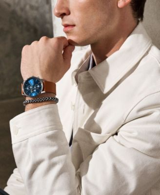 Men's Hoist Chronograph Brown Leather Watch 42mm