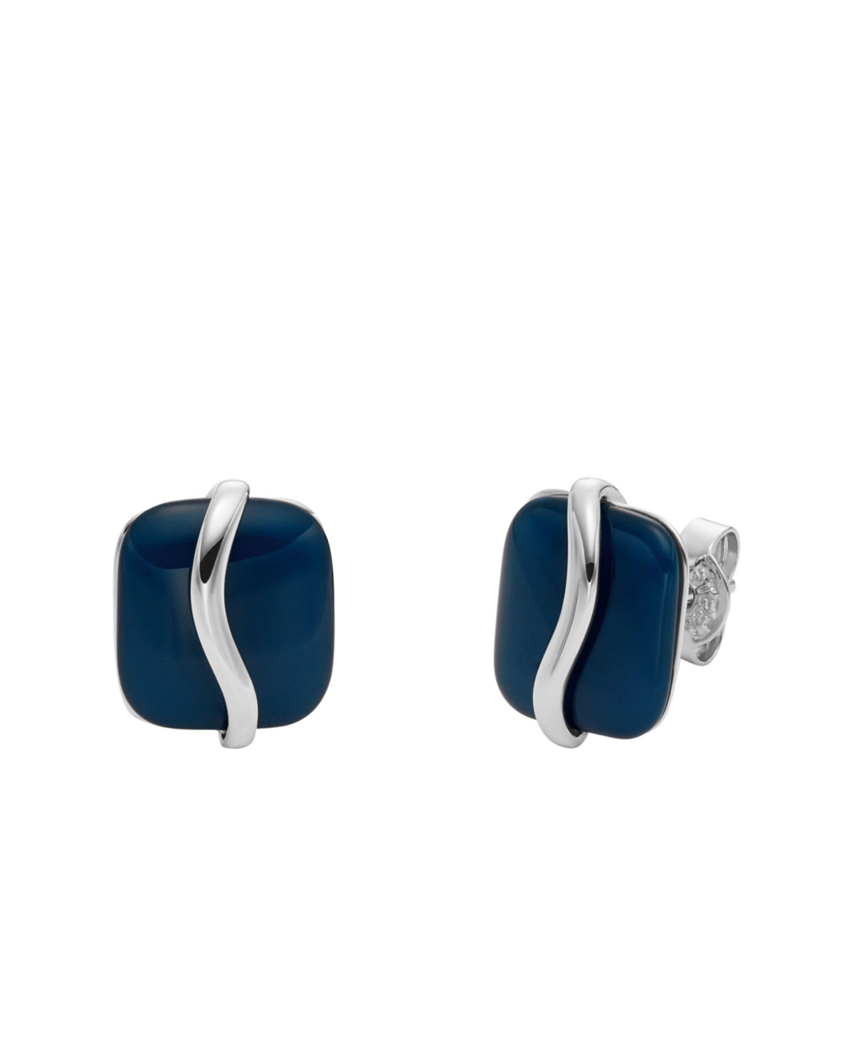 Women's Sofie Sea Glass Blue Organic-Shaped Stud Earrings, SKJ1810040 - Silver