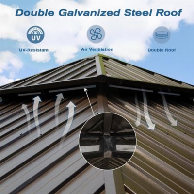 12' x 16' Aluminum Gazebo with Double Roof