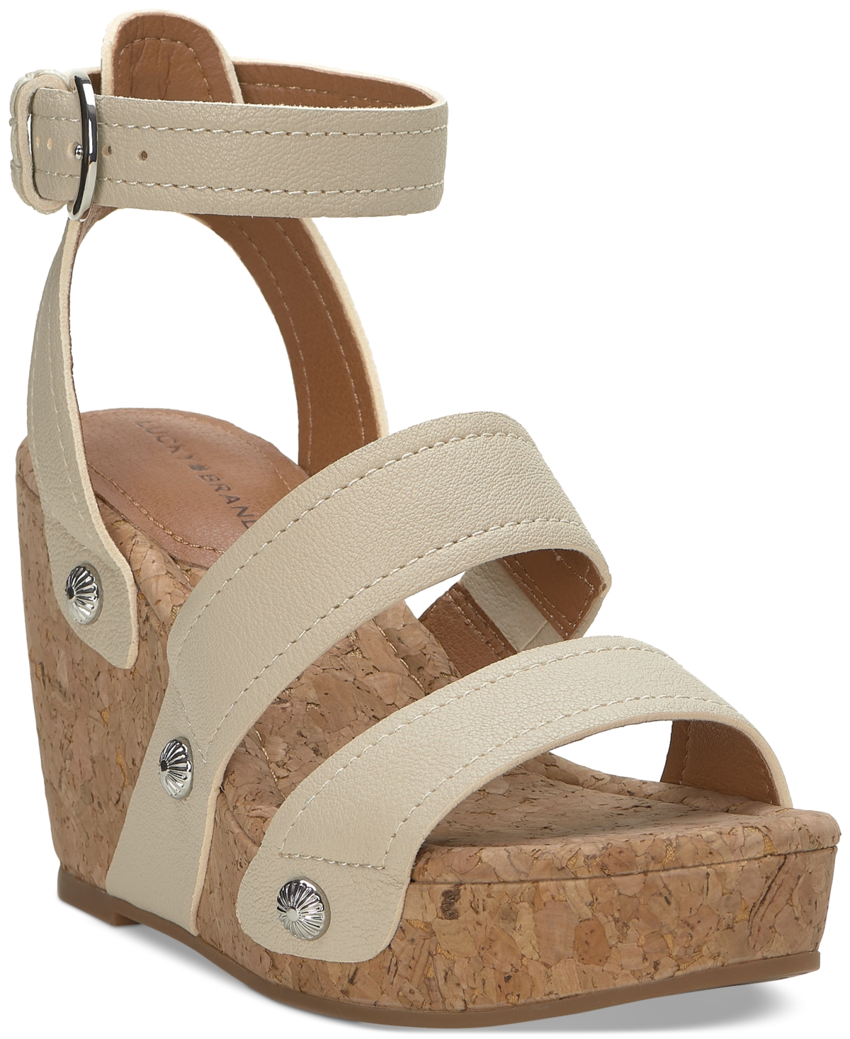 Lucky Brand Women's Valintina Strappy Platform Wedge Sandals