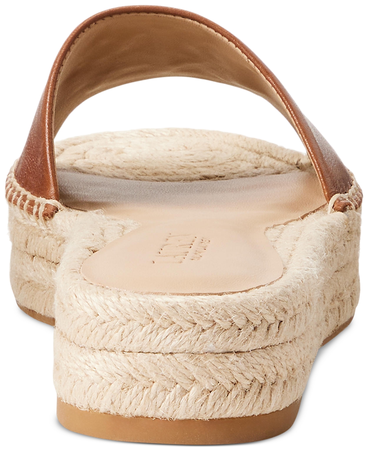 Shop Lauren Ralph Lauren Women's Polly Espadrille Flat Sandals In Deep Saddle Tan,cream