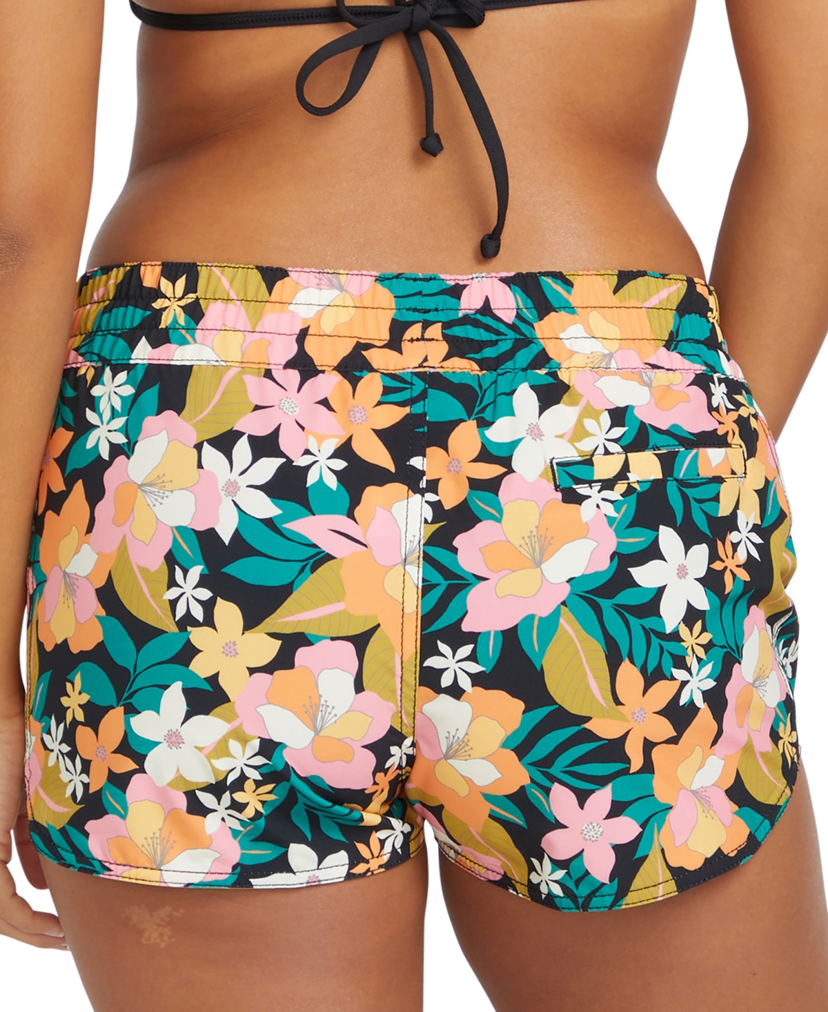 Shop Volcom Juniors' Had Me At Aloha Printed Swim Shorts In Multi