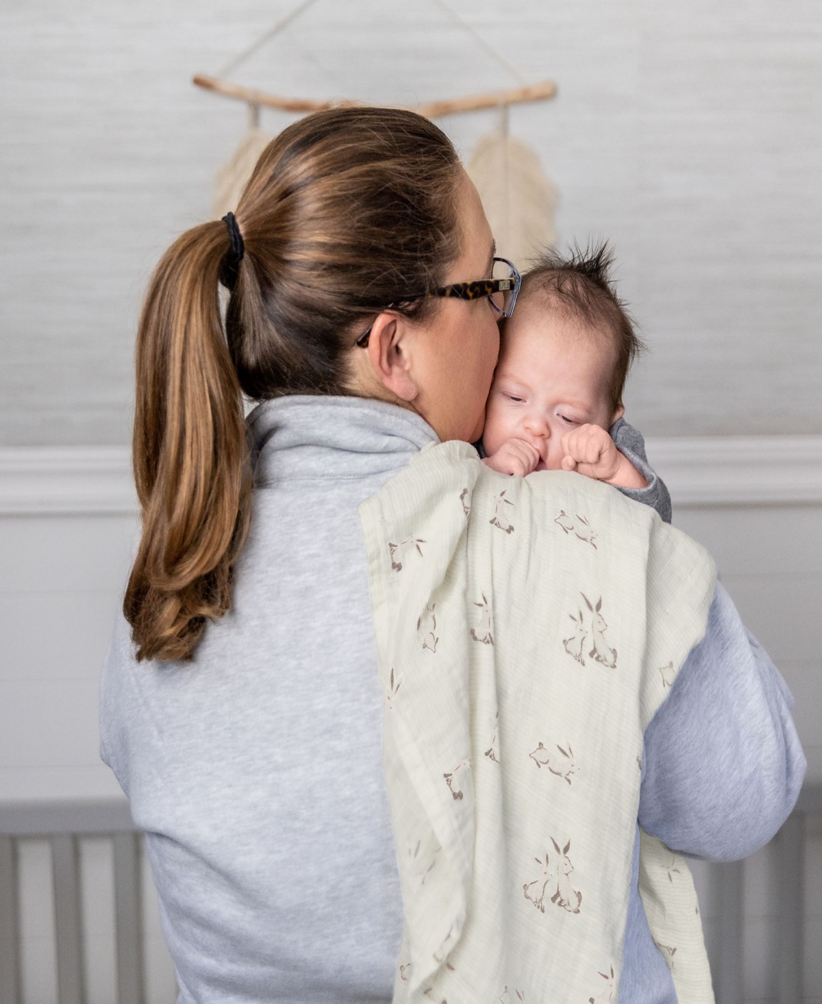 Shop Crane Baby Cotton Bunny Single Swaddle In White