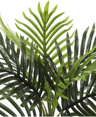 20" Indoor Artificial Palm Plant with Decorative Black Pot