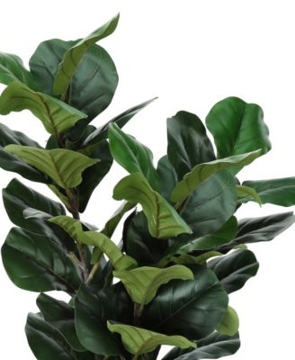 32" Indoor Artificial Floor Fiddle Tree with Black Pot