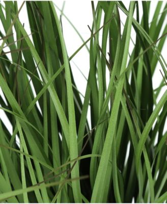 23" Indoor Artificial Grass Plant with Decorative Black Pot