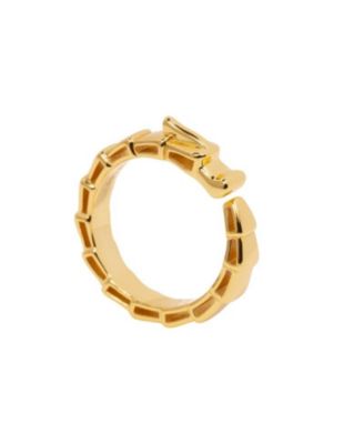 Sterling Silver 14K Gold Plated Fiery Dragon Ring - Size 7