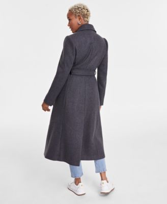 Women's Notched-Collar Double-Breasted Wrap Coat
